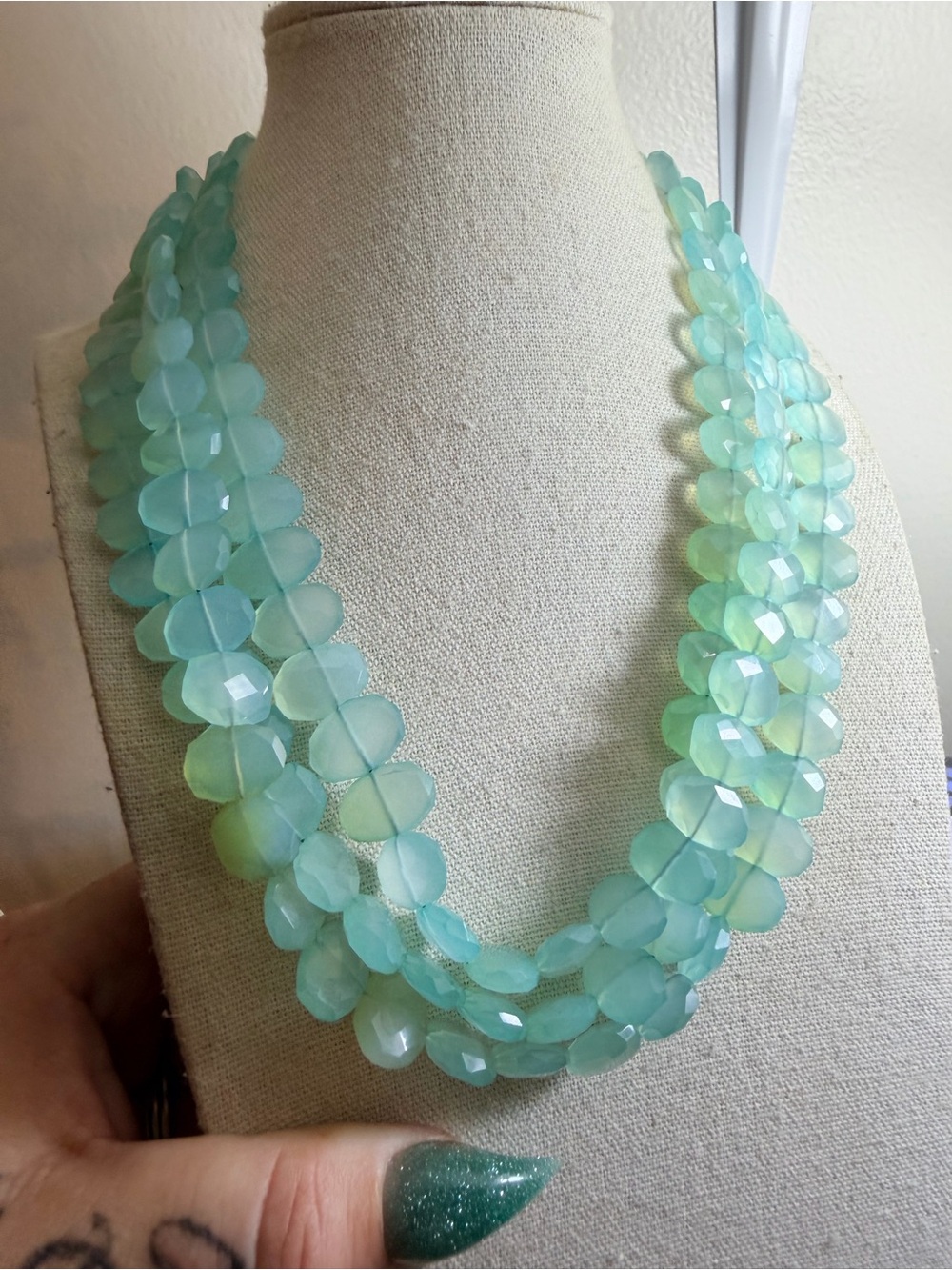Margo Morrison Blue Chalcedony/925 necklace